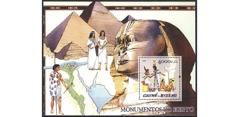 GUINEA BISSAU 2005 - MONUMENTE DIN EGIPT - BLOC NESTAMPILAT - MNH / at140